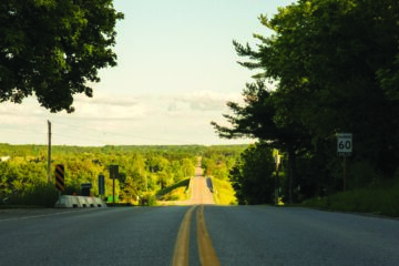 Photo of a country road in Wilmot Township.