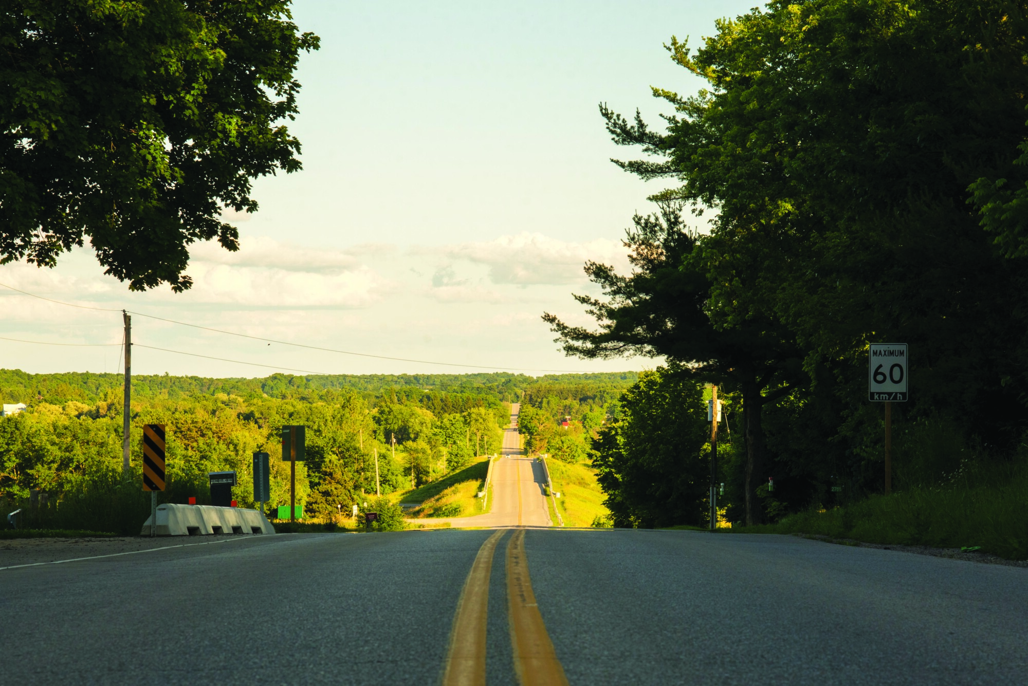 Photo of a country road in Wilmot Township.