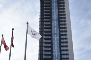 Photo of a high rise condo in Kitchener, Ontario.