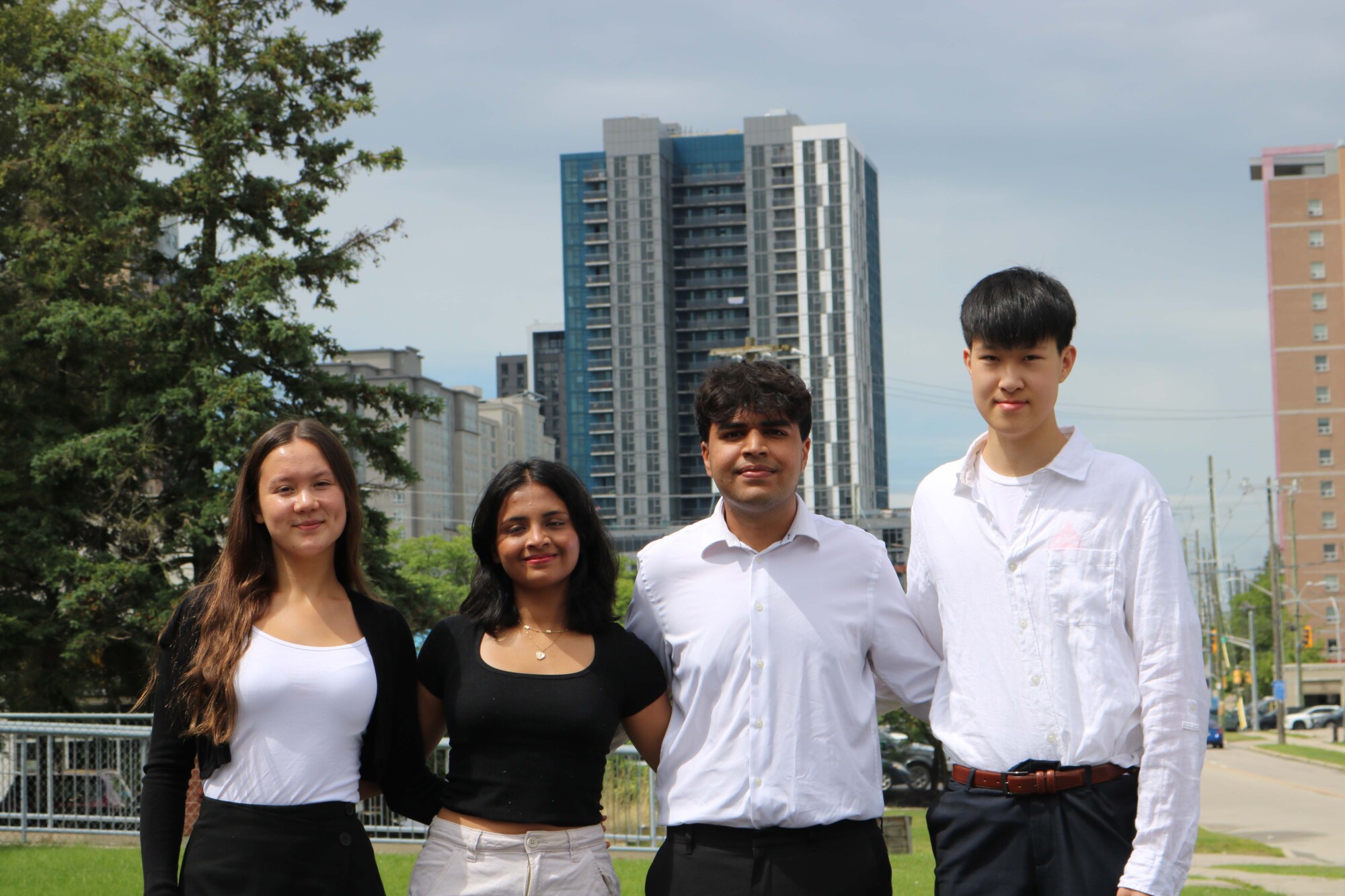 Photograph of the four student developers of Zeal named (from left to right) Florence Tight, Suhani Sood, Jaskaran Shergill, and Richey Zhang.