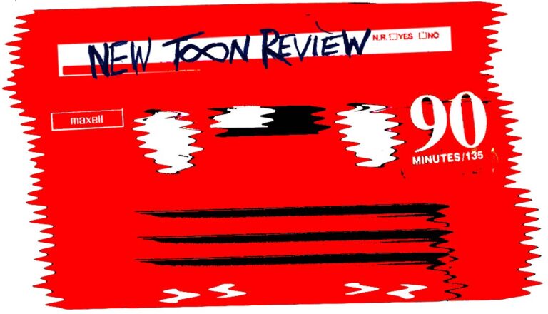 A red cassette tape that reads "New Toon Review"