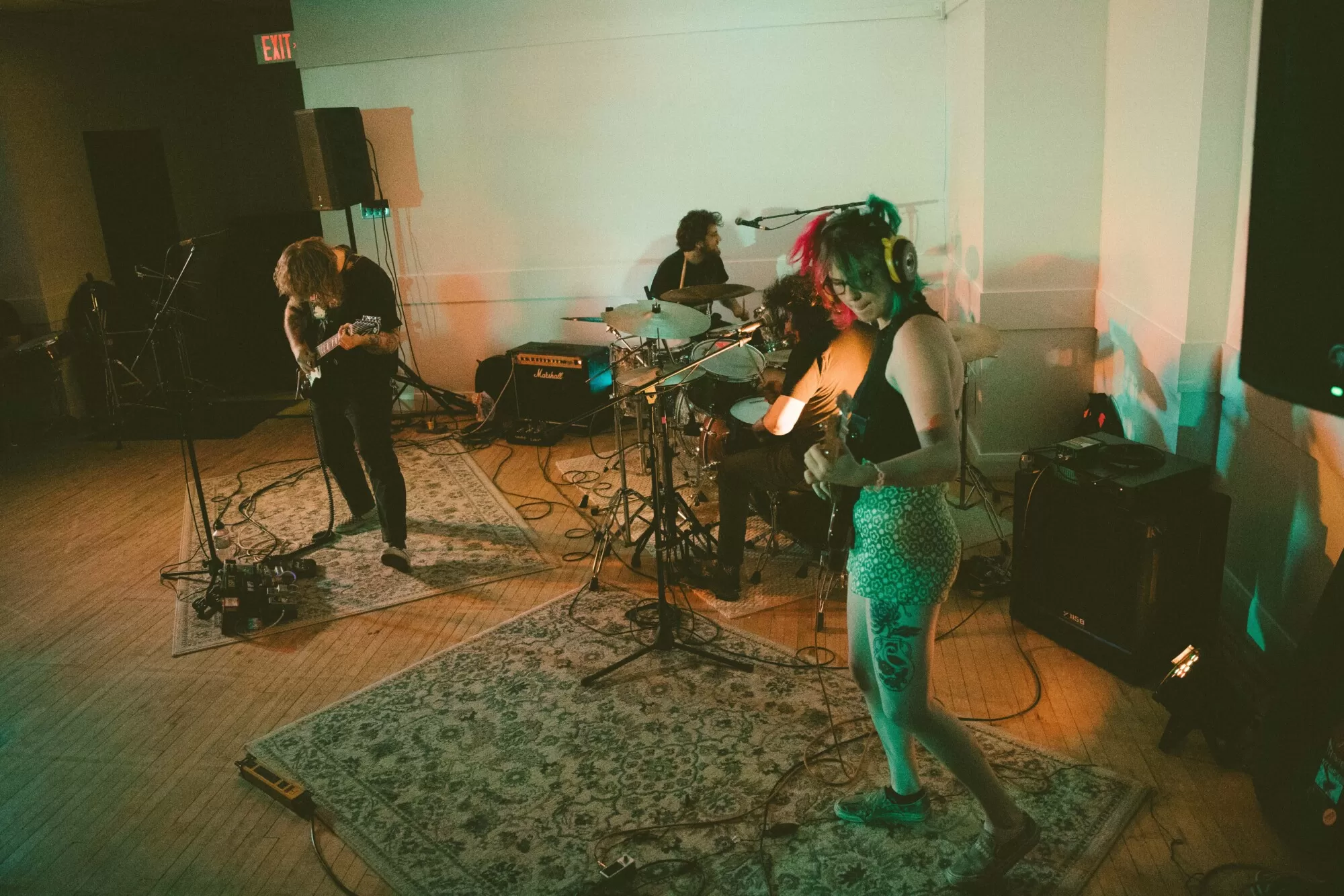 Photo of a band shredding during a performance at The Union, a new arts and performance space located at 124 Sydney Street South, Kitchener.